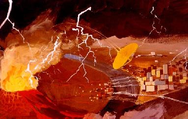 Flying Sub in action. Voyage to the Bottom of the Sea