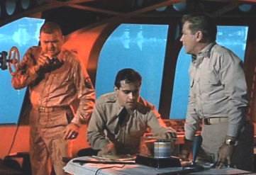 Henry Kulky, Derrik Lewis and Richard Basehart from the color pilot, Eleven Days to Zero
