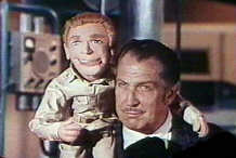 Vincent Price and Nelson puppet--The Deadly Dolls