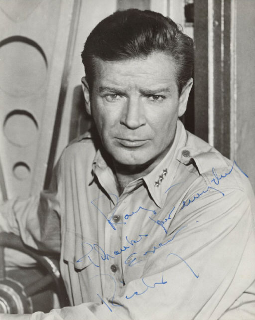 Richard Basehart in season one photo as Admiral Nelson prior to promotion to four-star admiral.