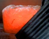 Believable mechanical effect of flame caught in ice block.