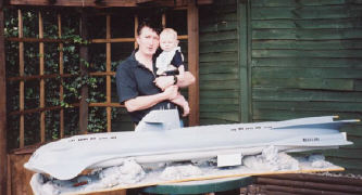 Peter and young Holton ogle dad's Seaview model.