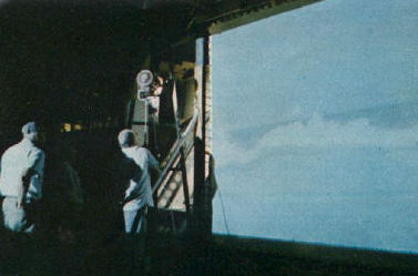 Two-projector rear-screen projection system